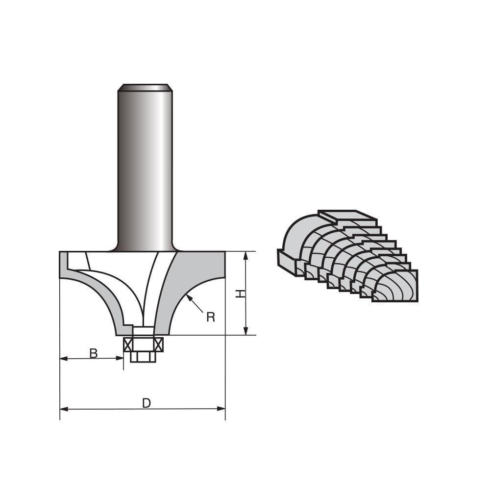Round Over Bead Edging Router Bit-0603 - FindBuyTool