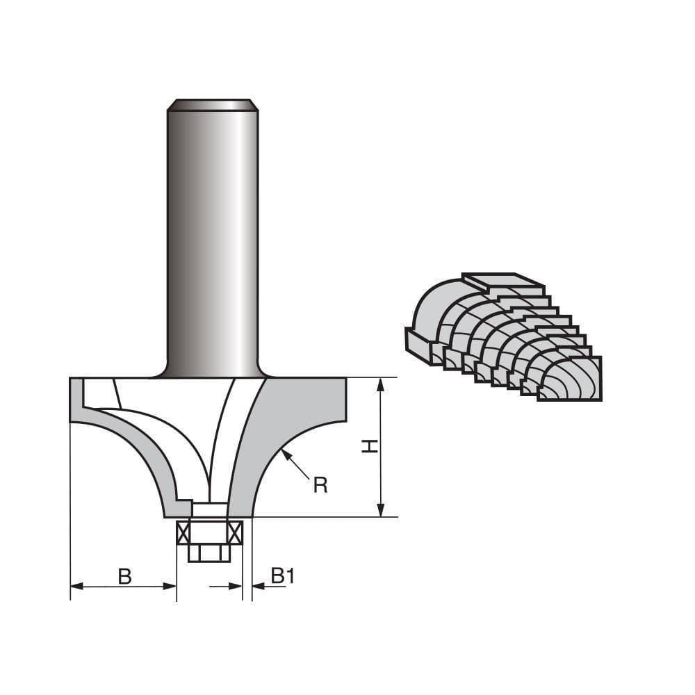 Round Over Bead Edging Router bit-0603A - FindBuyTool