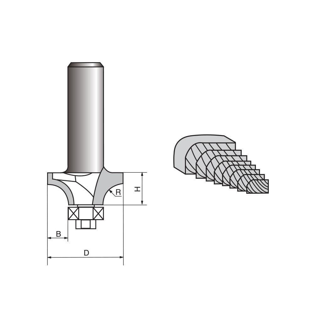 Roundover Router Bit Set, 5 Pieces, 1/4 Inch Shank - FindBuyTool