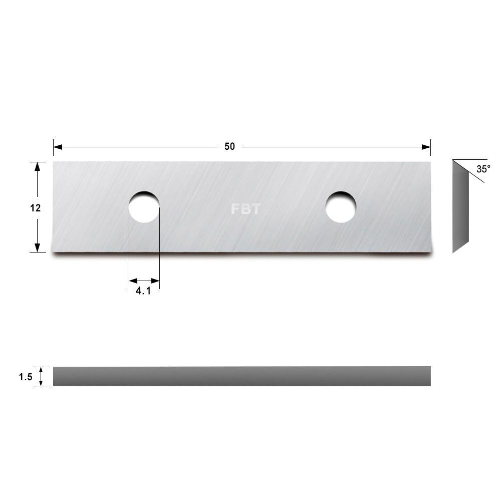 Tungsten Carbide Scraper Reversible Blade 2-Inch 50 x 12 x 1.5mm - FindBuyTool