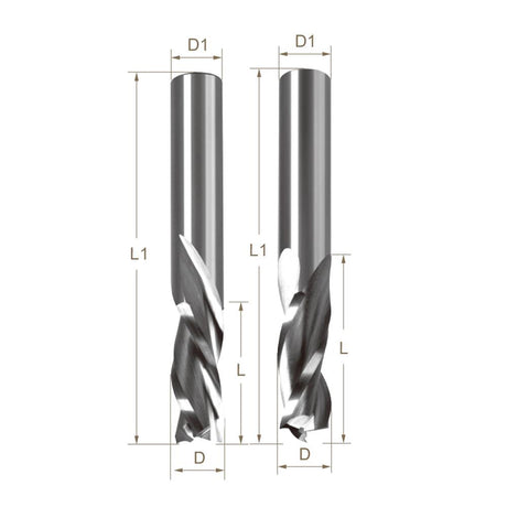 Solid Carbide Three-Flute Spiral CNC Router bit