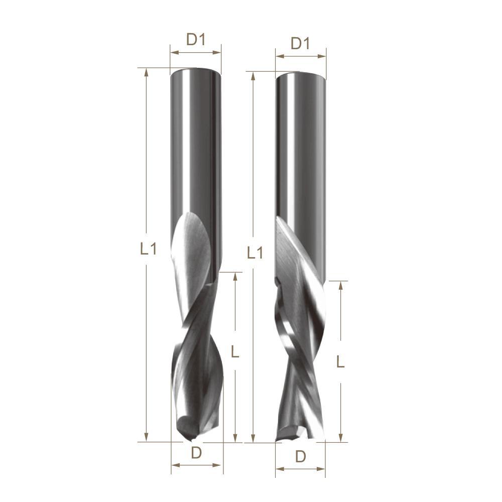 Solid Carbide Two-Flute Spiral CNC Router bit - FindBuyTool