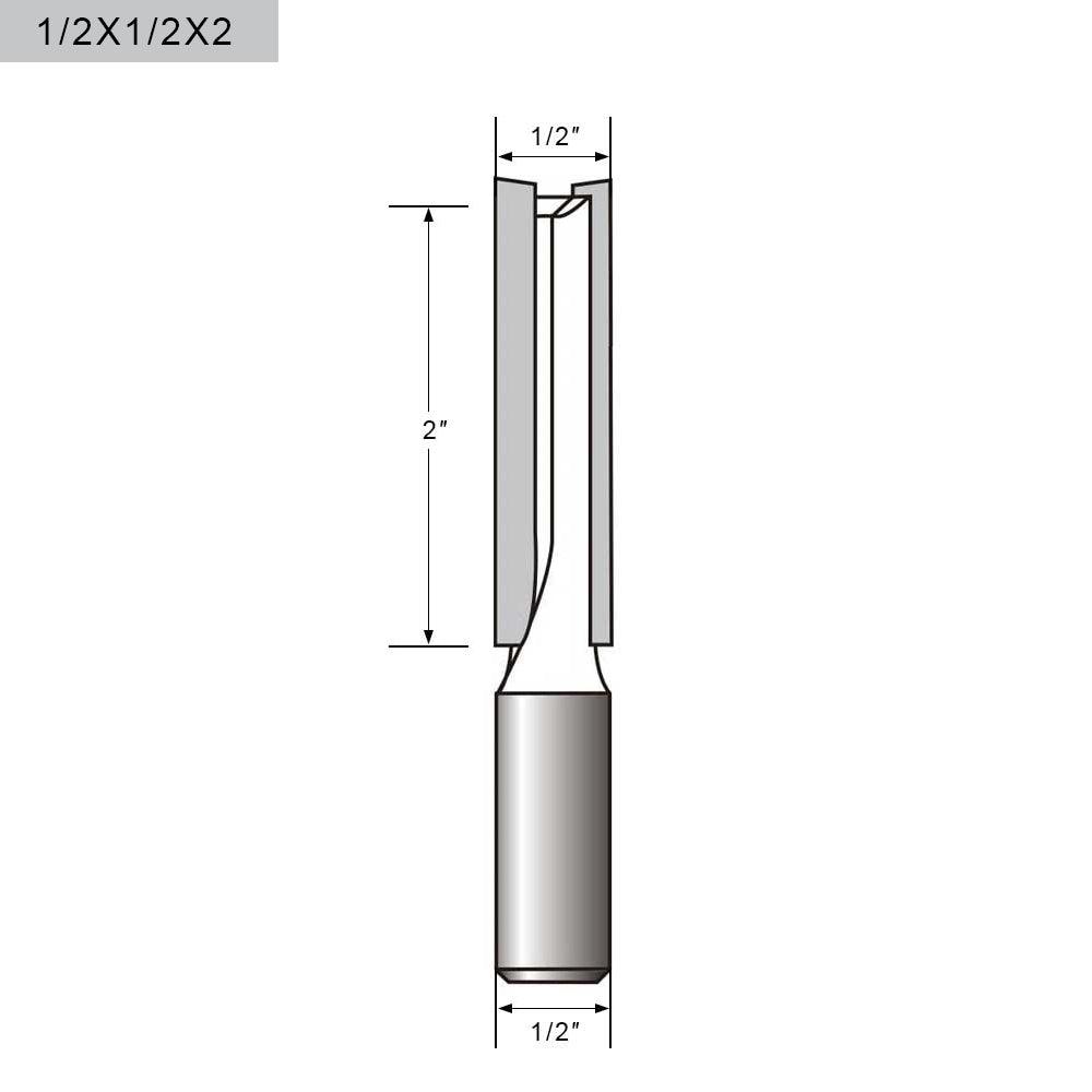 1/4" & 1/2" Shank Extra Long Straight Router Bits 3/8" & 1/2" Cutting Diameter - FindBuyTool