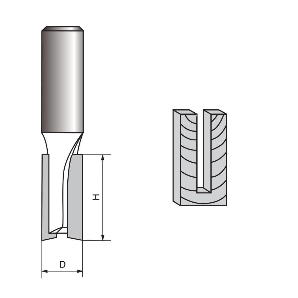 Straight Router Bit-8 to 12mm Dia. x 25 to 30mm Height, 12mm Shank - FindBuyTool