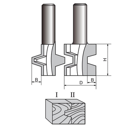 Wedge Tongue and Groove Router Bit Set