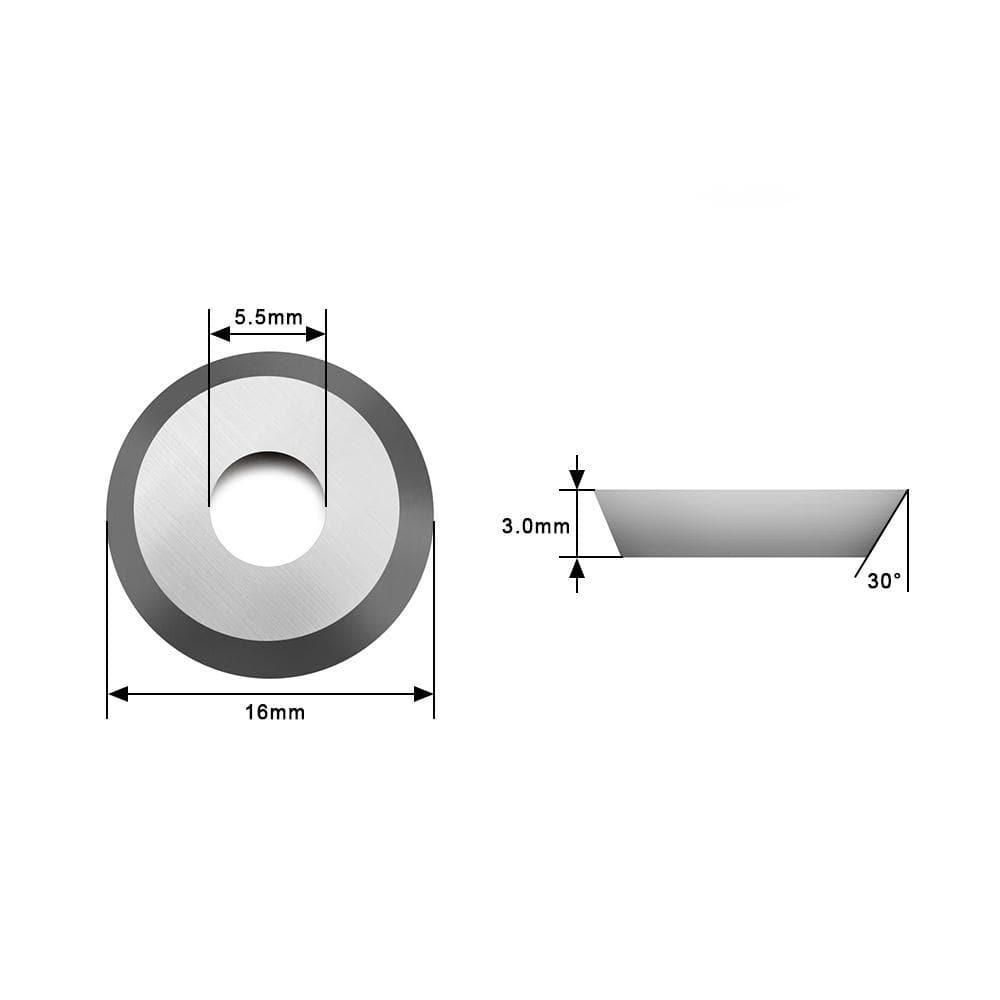 Woodturning Negative Rake Carbide Insert Cutter 16x3.0mm Round Shape for EWT finshers - FindBuyTool