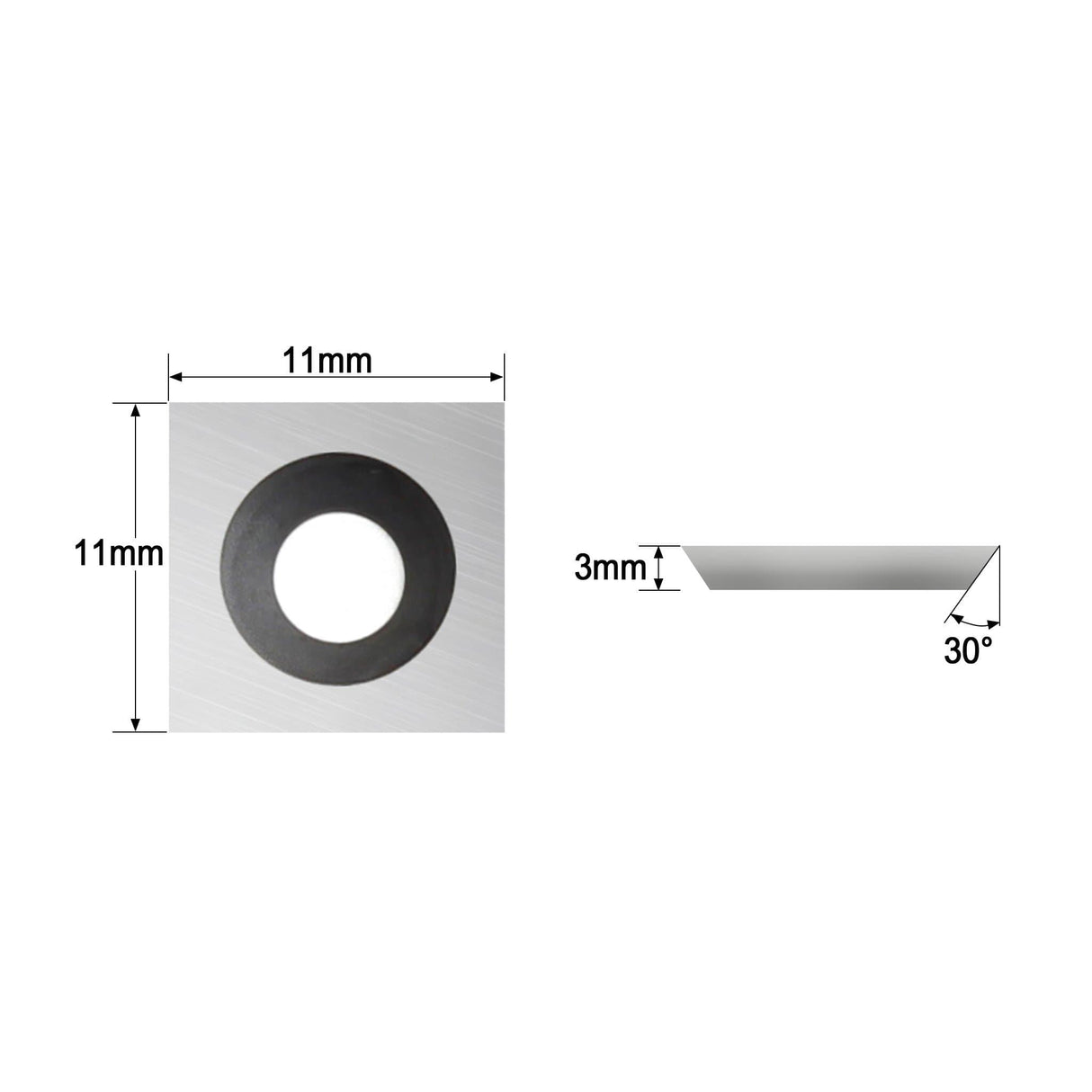 Woodturning Carbide Insert Cutter 11x11x2.0mm-30° Square Shape - FindBuyTool
