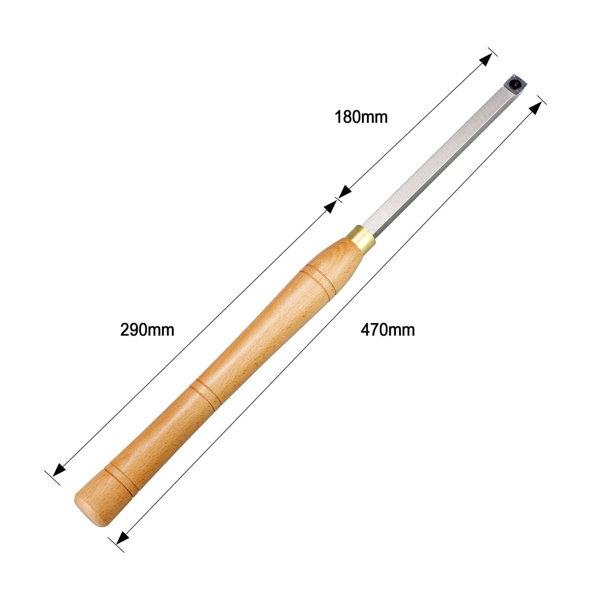 Woodturning Carbide Lathe Tool Mid Size Rougher Square Radius Tip - FindBuyTool