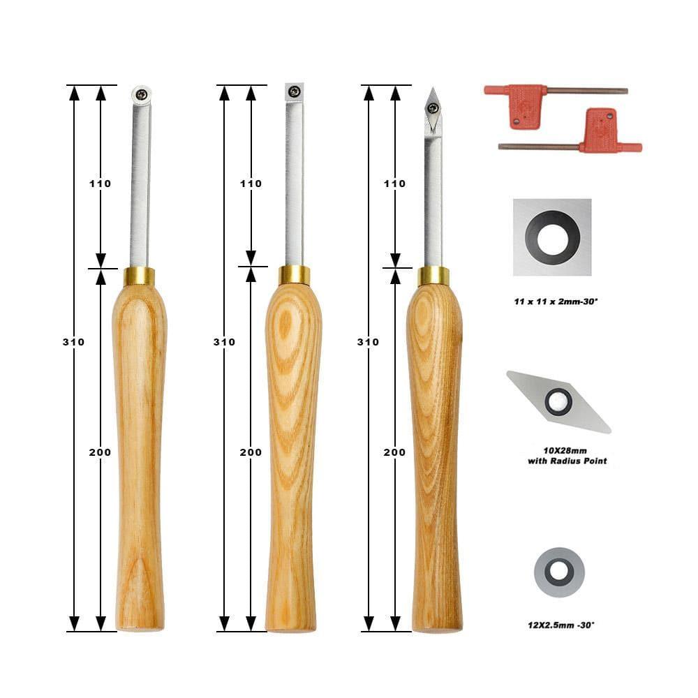 Woodturning Mini Size Carbide Lathe Tool Set of 3 - FindBuyTool