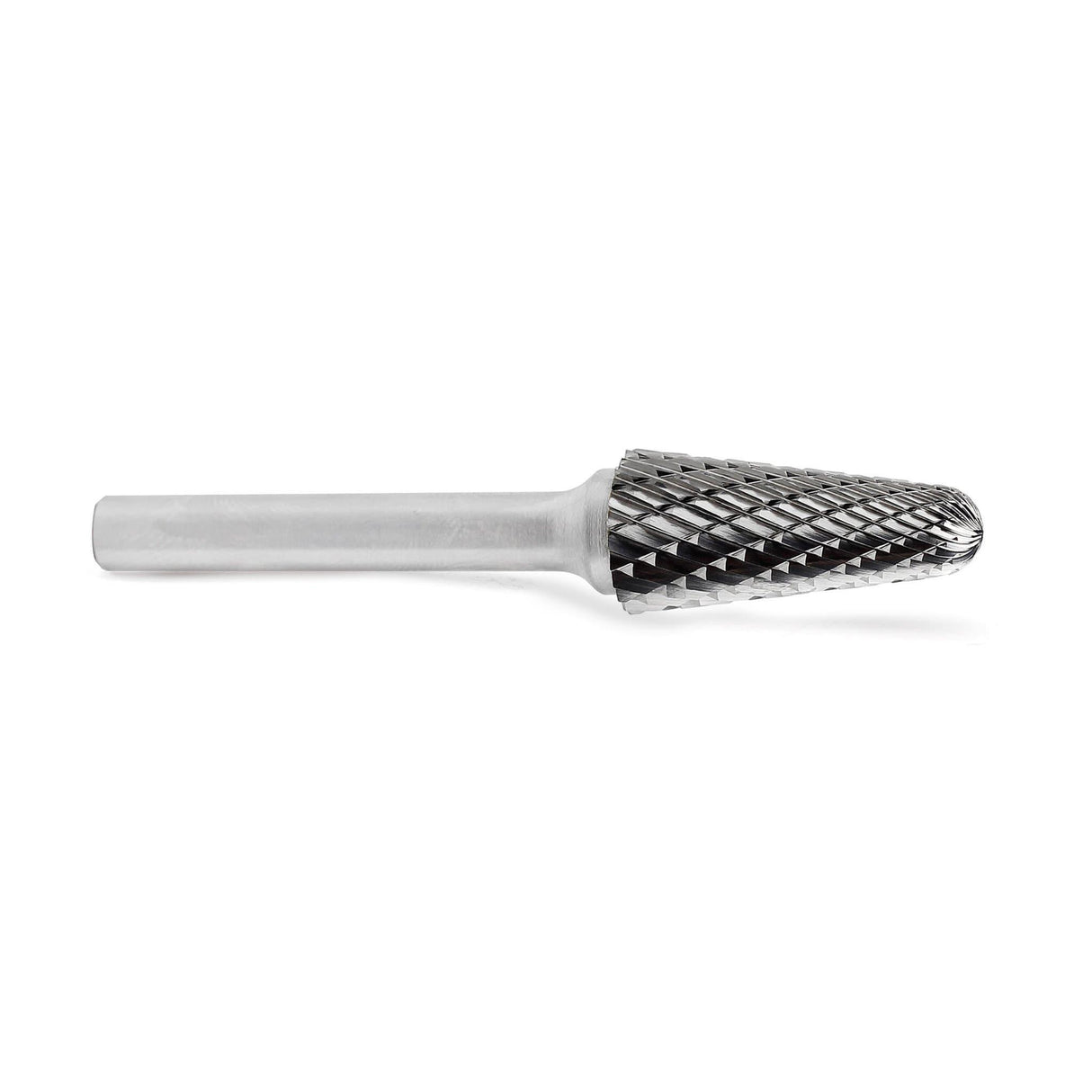 Carbide Burr SL-4 Cone Radius End OMNI Range Head D 1/2 x 1-1/8L ,1/4 Shank, 3 Inch Full Length - FindBuyTool