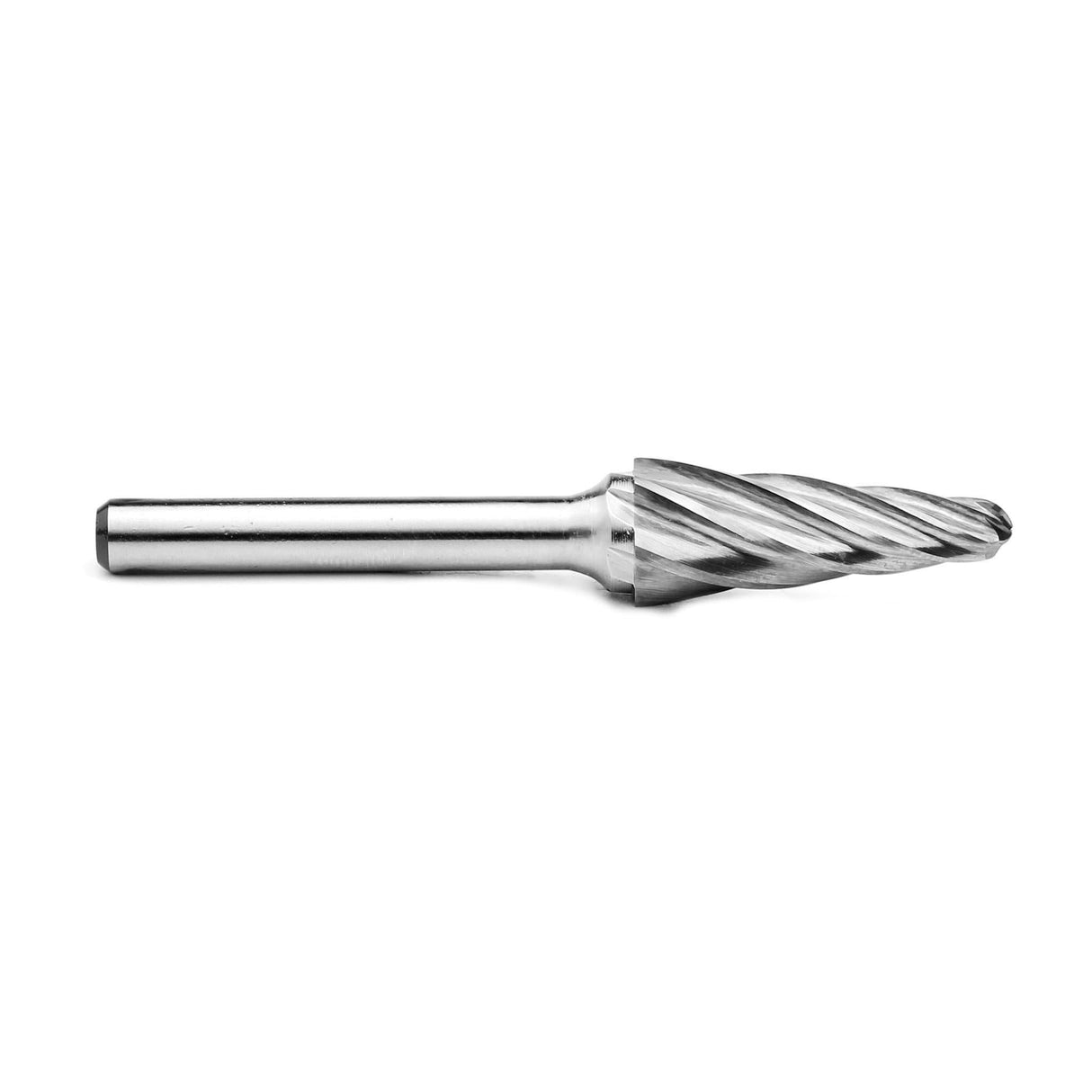 Carbide Burr SL-4NF Cone Radius End ALUMIN Range Head D 1/2 x 1-1/8 L ,1/4 Shank, 2-7/8 Inch Full Length - FindBuyTool