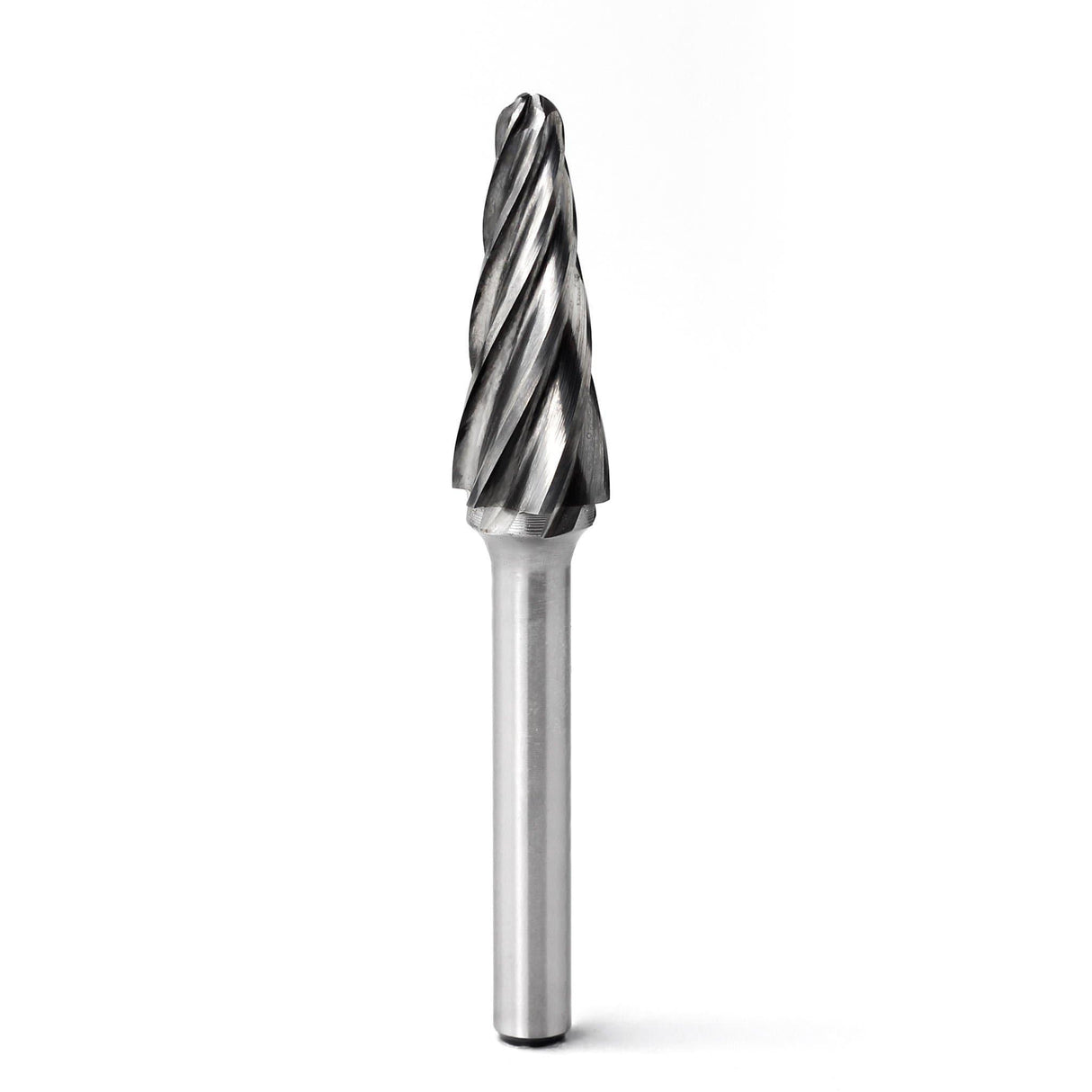 Carbide Burr SL-4NF Cone Radius End ALUMIN Range Head D 1/2 x 1-1/8 L ,1/4 Shank, 2-7/8 Inch Full Length - FindBuyTool