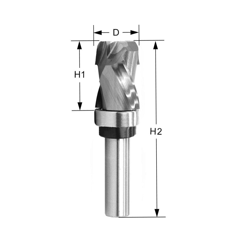 Solid Carbide Compression Spiral Flush Trim Router Bit with Bearing - FindBuyTool
