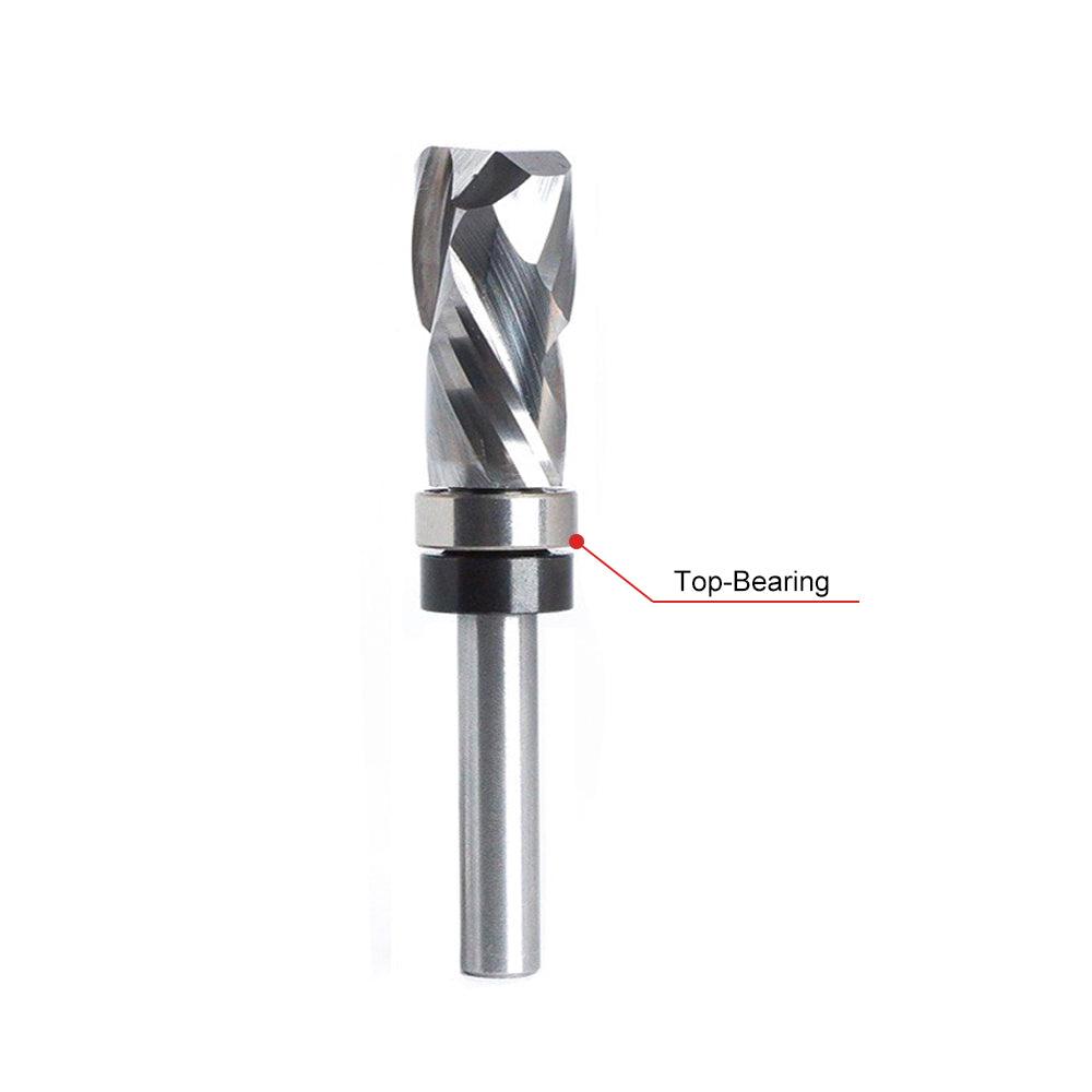 Solid Carbide Compression Spiral Flush Trim Router Bit with Bearing - FindBuyTool