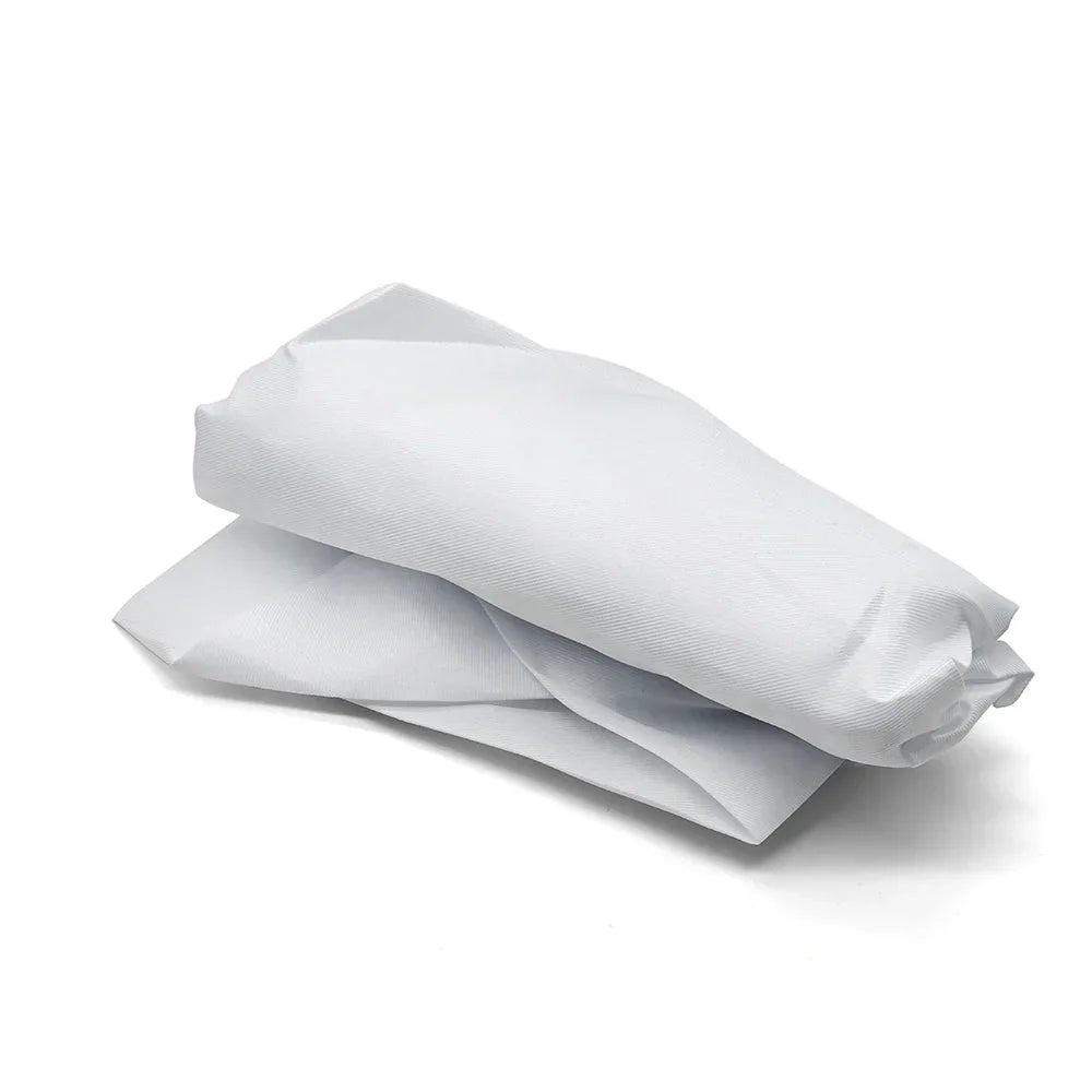 White fabric tool pouch for woodworking projects