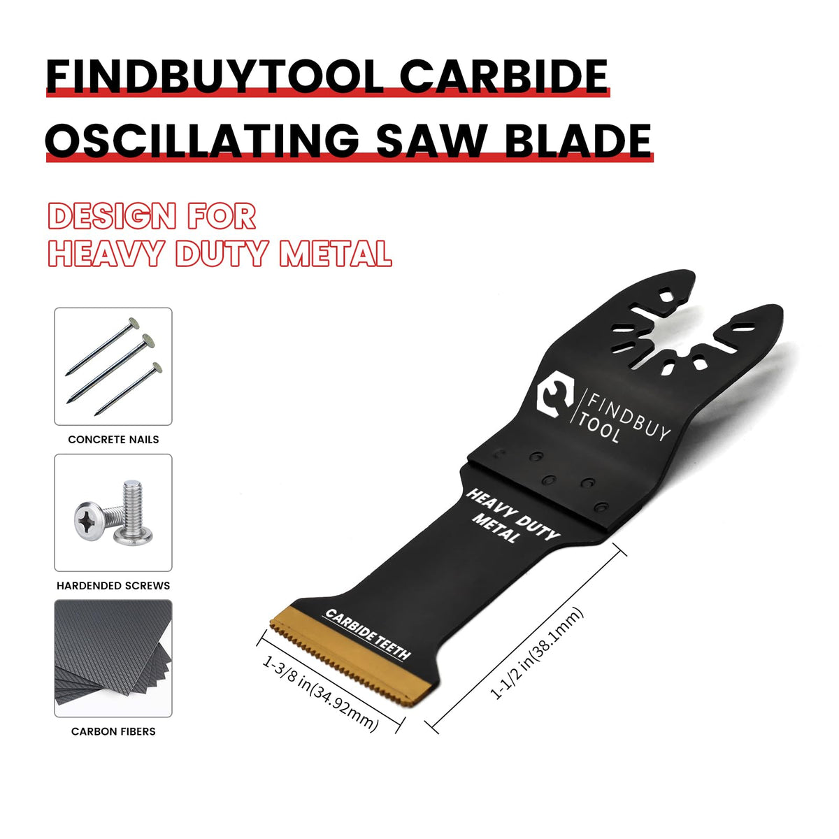1-3/8 in. Carbide Teeth Universal Fit Oscillating Multi-Tool Saw Blade for Wood & Metal Cutting