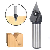 45 & 60 V Groove Router Bit with Carbide Insert