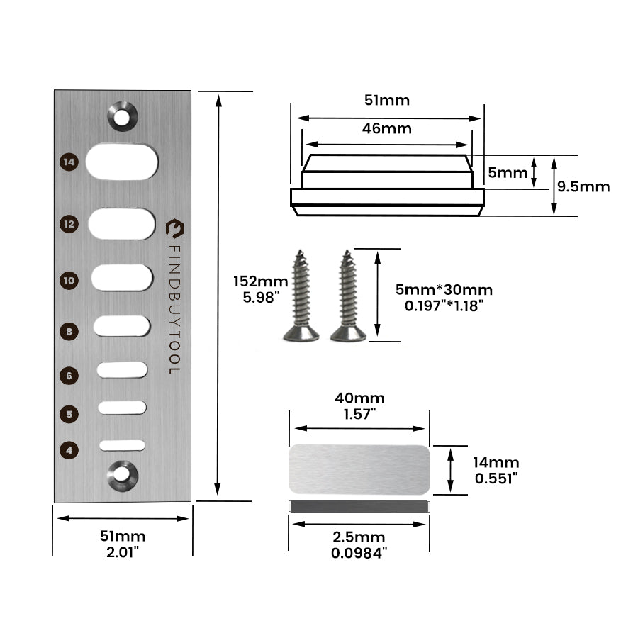 Domino Trim Plate fits 4mm to 14mm Tenons - FindBuyTool