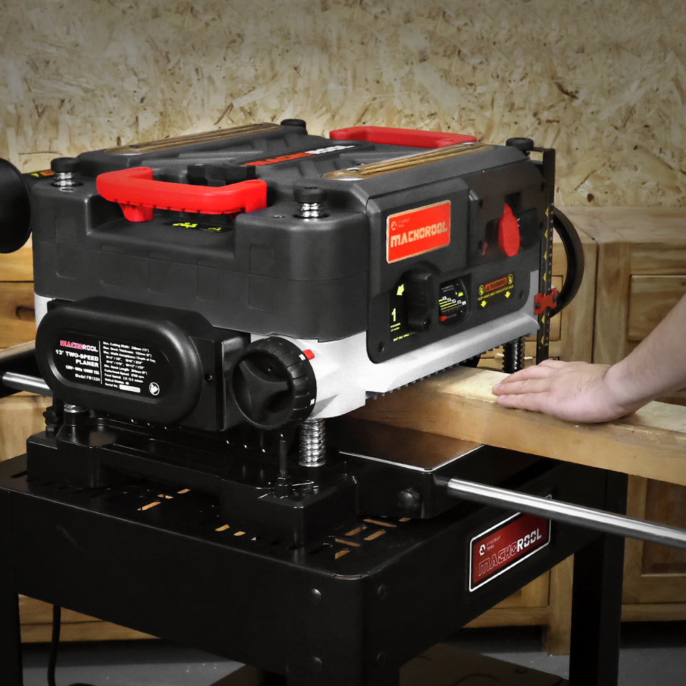 [Pre-Order] Machorool® FB132H 13" 2-Speed Thickness Planer with Helical Cutterhead