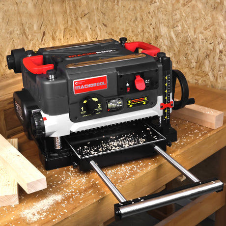 [Pre-Order] Machorool® FB132H 13" 2-Speed Thickness Planer with Helical Cutterhead