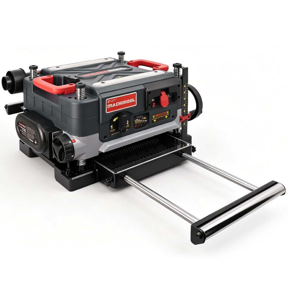 Machorool® FB132H 13" 2-Speed Thickness Planer with Helical Cutterhead - Findbuytool