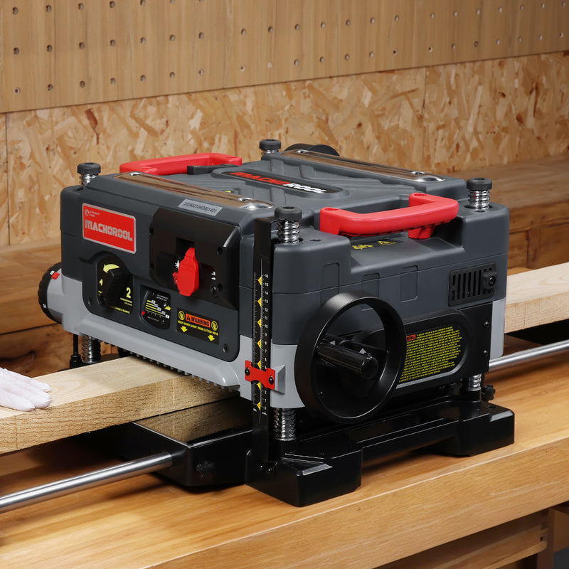Machorool® FB132H 13" 2-Speed Thickness Planer with Helical Cutterhead - Findbuytool