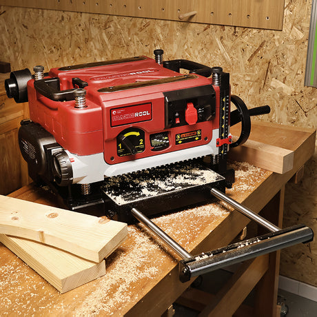 Machorool® FB132H 13" 2-Speed Thickness Planer with Helical Cutterhead - FindBuyTool