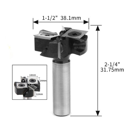 Slab Flattening Router Bit 2+2 Flutes with Carbide Insert