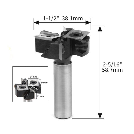 Showboard Surfacing Router Bit 2+2 flautas con inserción de carburo