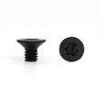 Black Torx screw with star drive head for woodworking projects