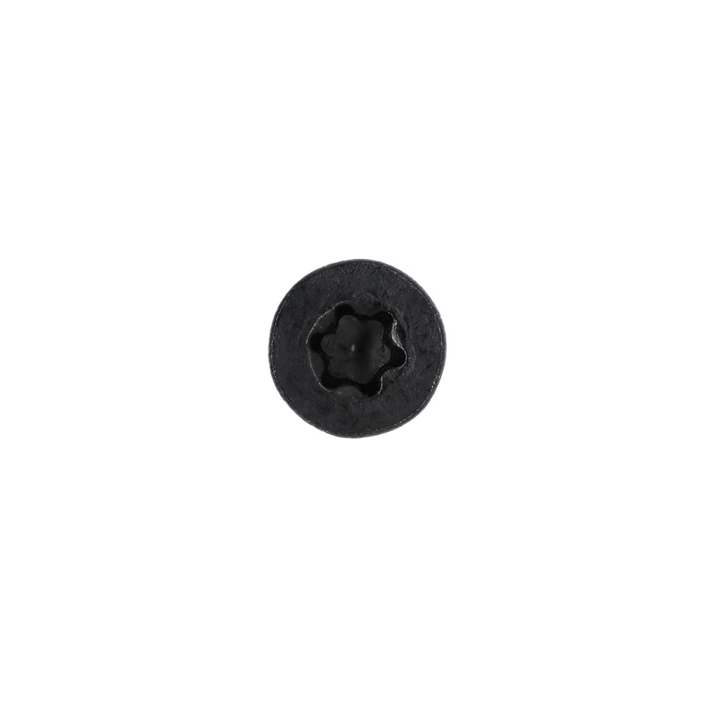 Black star-drive screw head for woodworking tools