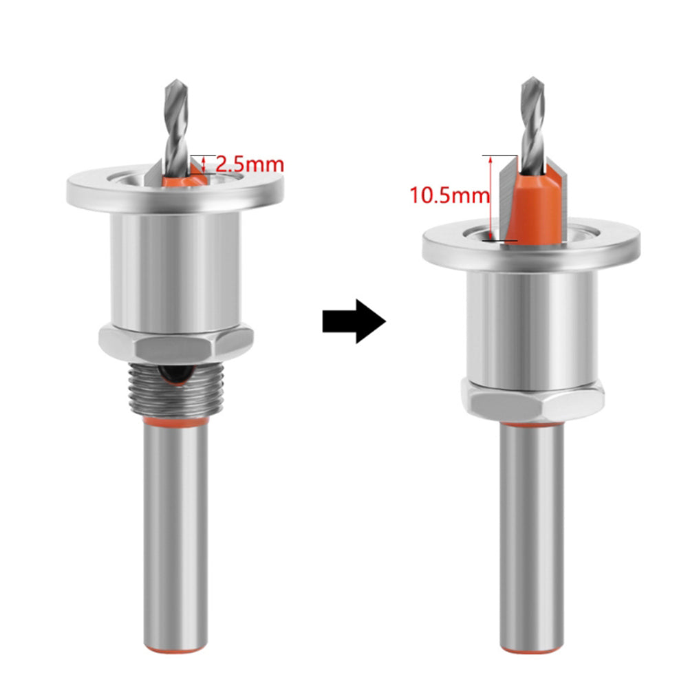 Countersink Drill Bit With Ajustable Depth Stop