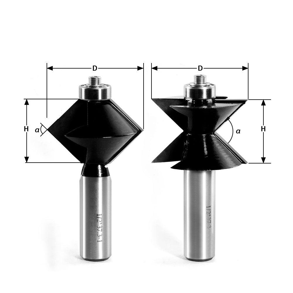 Edge Banding Tongue and Groove V Shape Router Bit Set