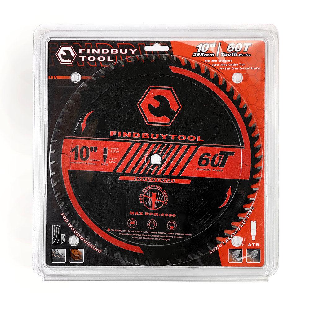 Findbuytool 10-Inch 60-Tooth Saw Blade for Table Saw, Miter Saw