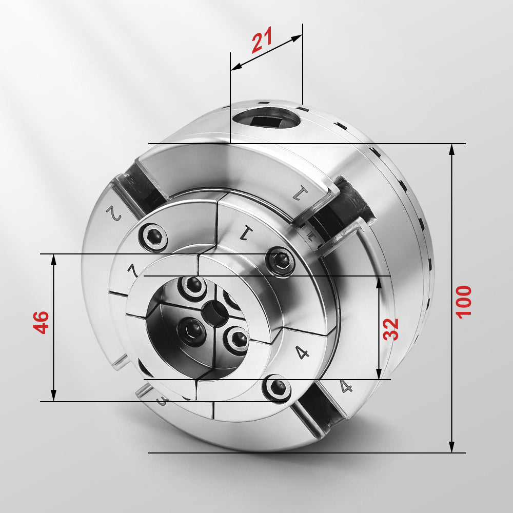 100 mm (4 inch) 4-Jaw Lathe Chuck with M33 x 3.5 Thread