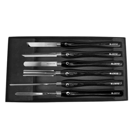 Herramienta de giro de madera 6pc M2 Cryo HSS Gran tamaño Set de cincel de torno