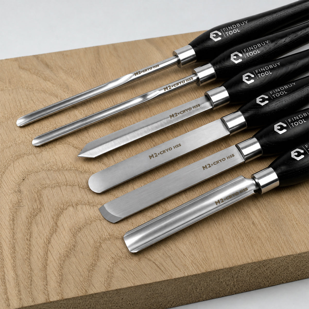 FindBuyTool M2 Cryo HSS 6 piece wood turning lathe chisel set for beginners