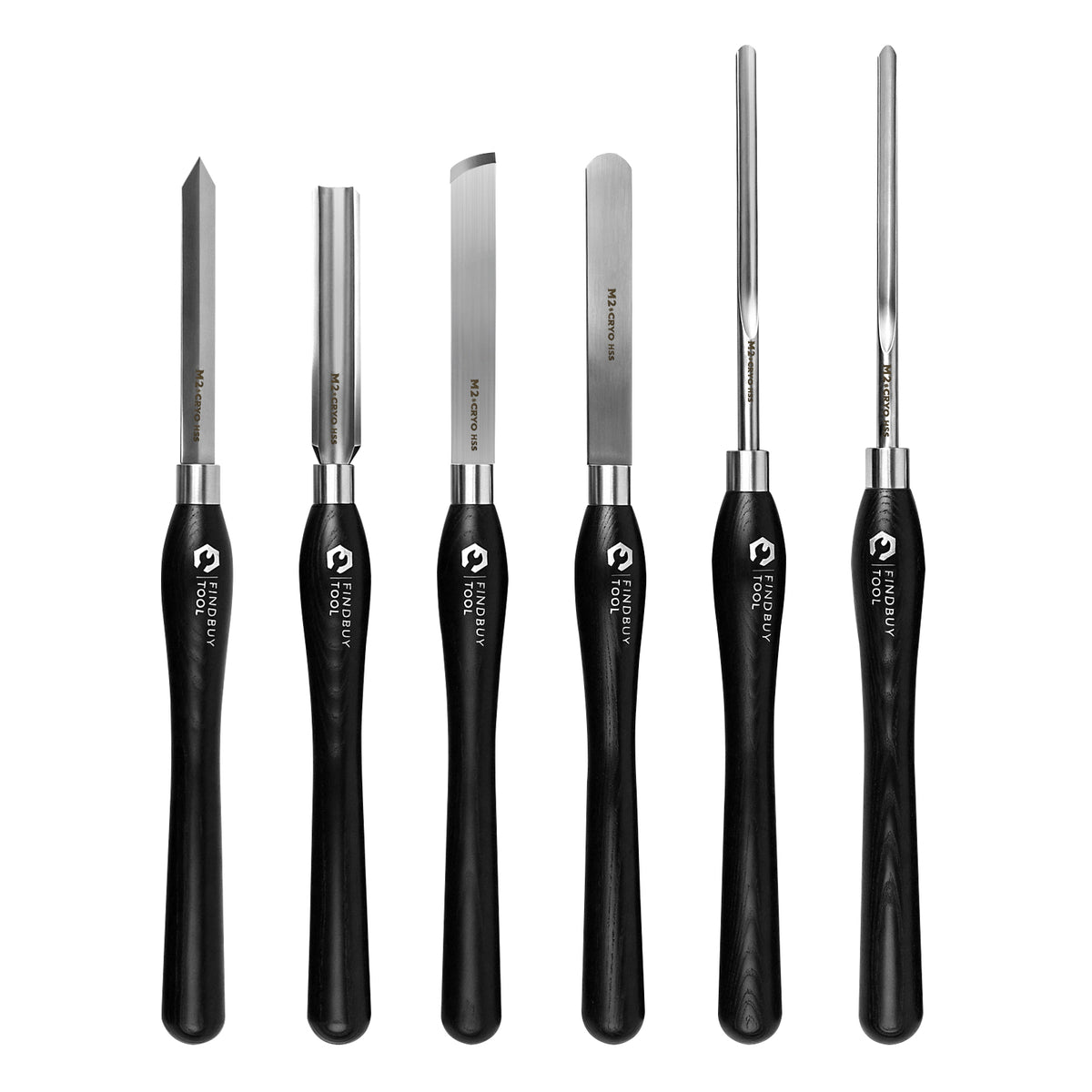 FindBuyTool M2 Cryo HSS 6 piece wood turning lathe chisel set for beginners