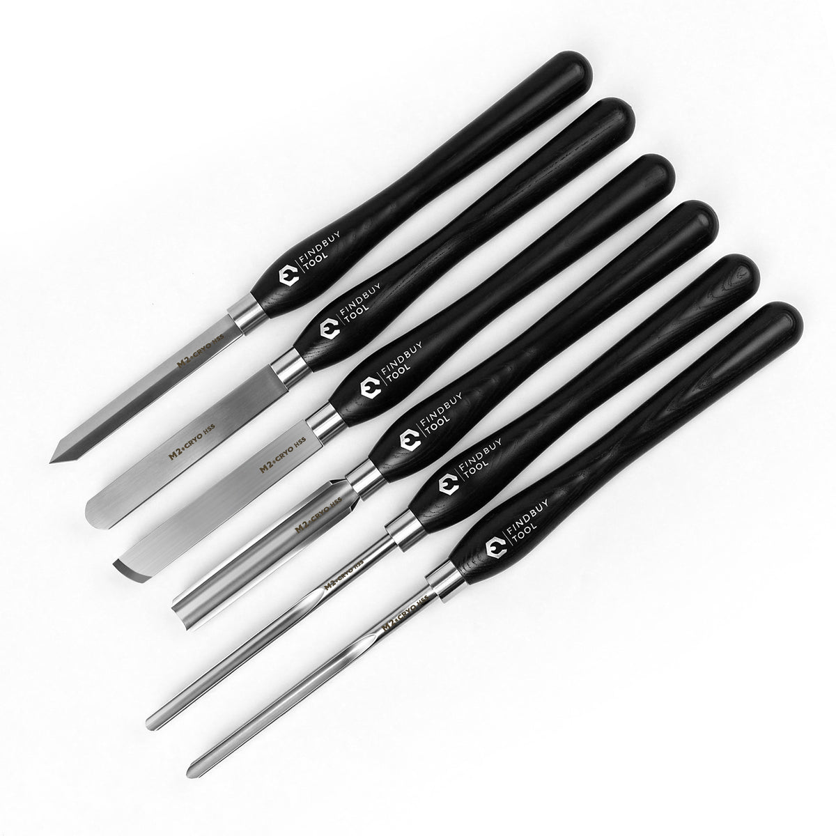 FindBuyTool M2 Cryo HSS 6 piece wood turning lathe chisel set for beginners