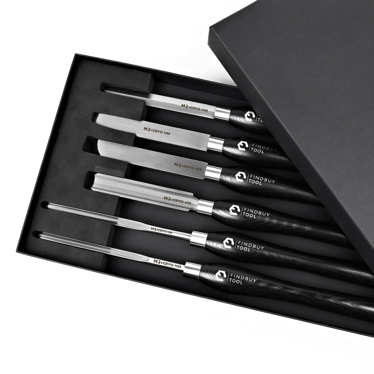 FindBuyTool M2 Cryo HSS 6 piece wood turning lathe chisel set for beginners