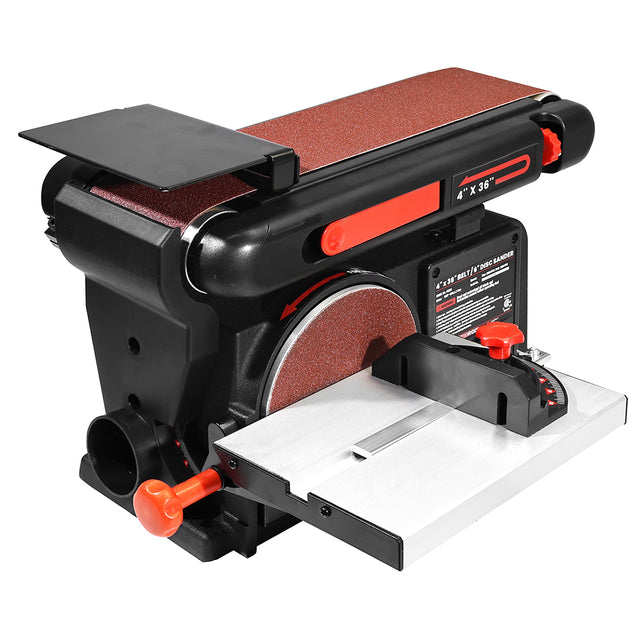 Belt sander with sandpaper on a white background