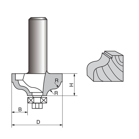 Ogee with Fillet Router Bit-0804