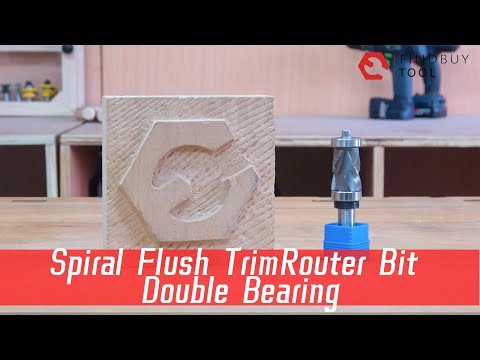Solid Carbide Spiral Flush Trim Compression Router Bit with Double Bearing