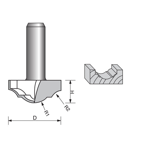 Roman Ogee Groove Router Bit-2105