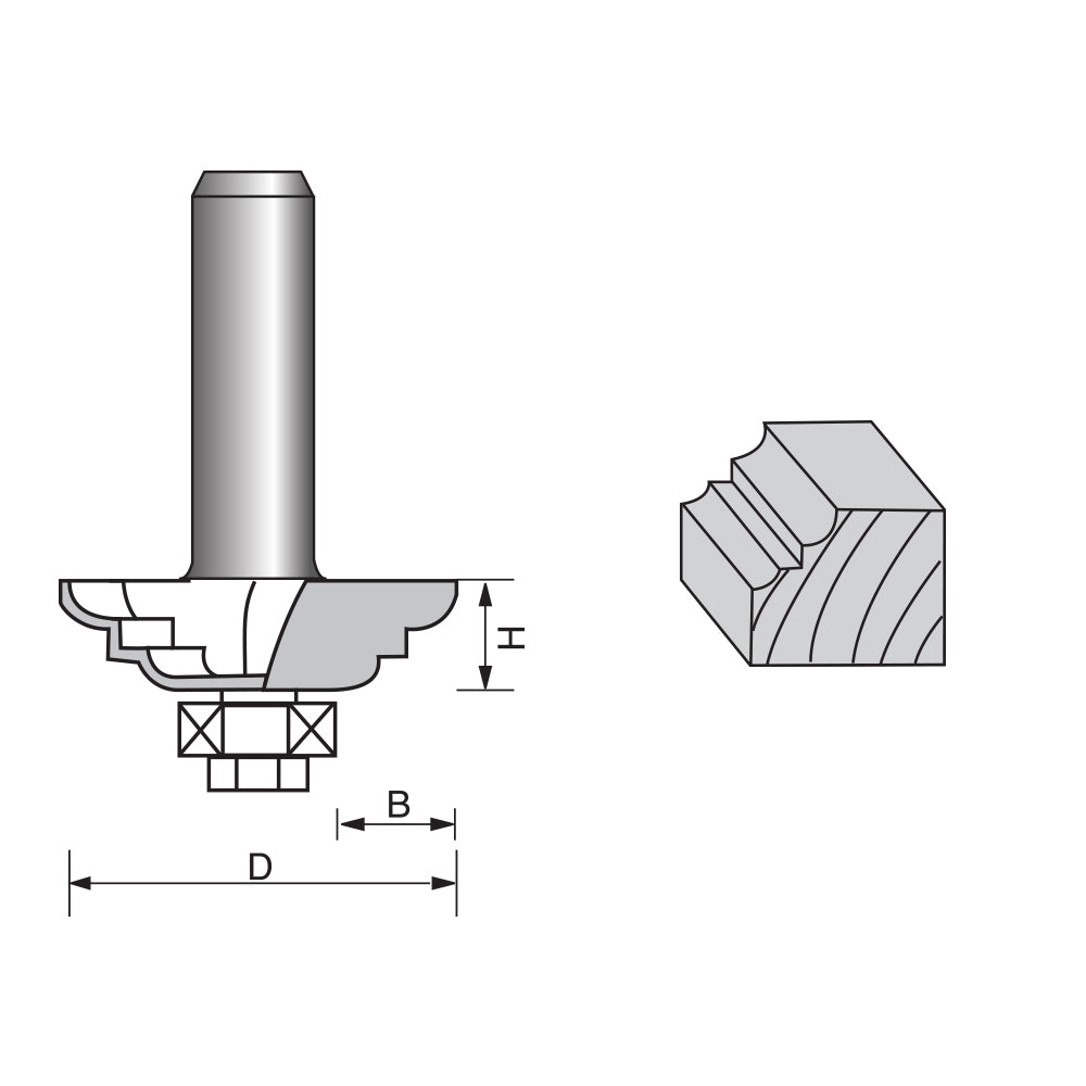 Roman Ogee Router Bit with Bearing-2104