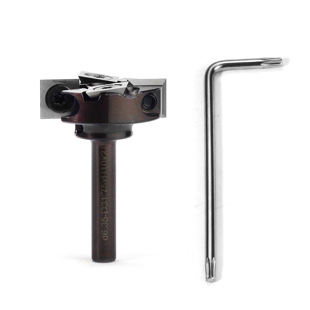 Spoilboard Surfacing Router Bit 2+2 Flutes 1/4" Shank with Carbide Insert - FindBuyTool