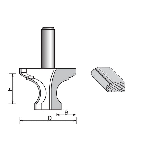Table Edge Beading Router Bit with Fillet-2012