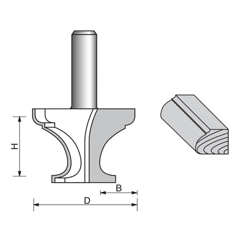 Table Edge Beading Router Bit with Fillet-2013