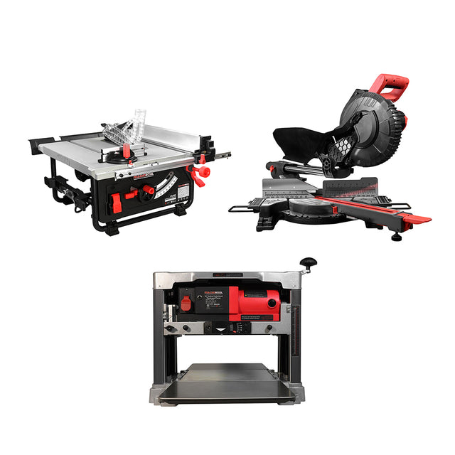 FindBuyTool FB131H 10" Thickness Planer + FS255 10" Table Saw + FM255 10" Miter Saw - Combo - FindBuyTool