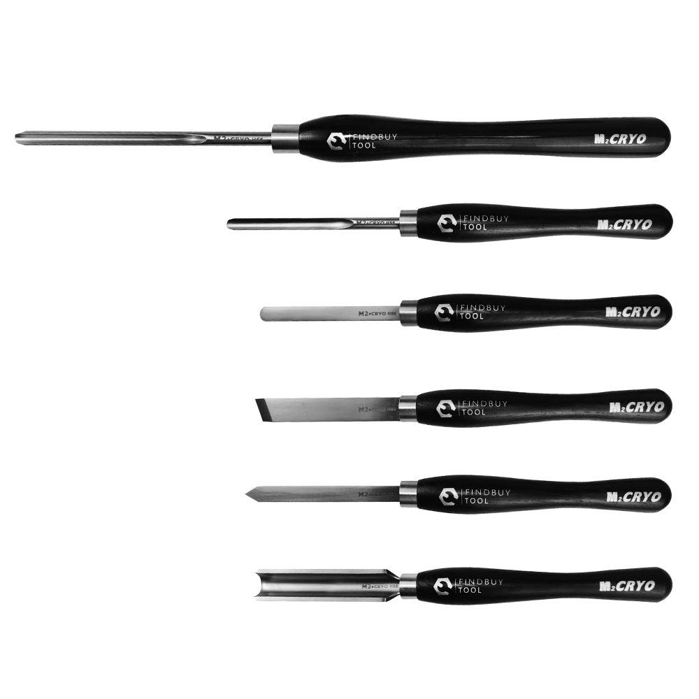 Wood Turning Tool 6Pc M2 Cryo HSS Lathe Chisel Set – FindBuyTool